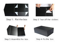 Grande caixa de presente preta luxuosa 14&quot; x9.5” x 5&quot;, caixas de armazenamento decorativas da caixa resistente reusável