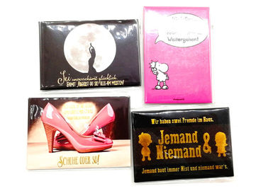 Magnetos de frigorífico de lata personalizados, Magnetos de frigorífico de lembrança 54 X 78 mm Tamanho