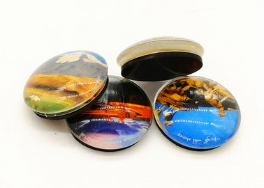 Impressão fotográfica personalizada Magnético de frigorífico para turistas e presentes de lembranças Magnético de frigorífico de cúpula de vidro de 35 mm