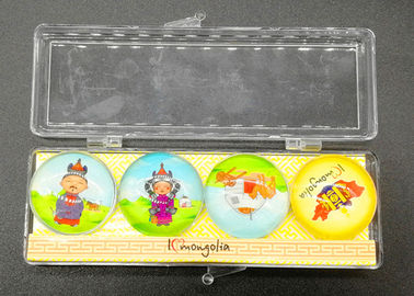 Impressão fotográfica Frigorífico ímã para turistas sob medida Souvenir Regalo Cristal Cúpula de vidro Frigorífico ímã Caixa de plástico Embalagem Vários tamanhos