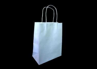 Bolsas de compras de papel kraft branco personalizadas com alças Bolsas de compras de papel leve Bolsas de presente de papel ecológico Bolsas de presente de papel com revestimento UV