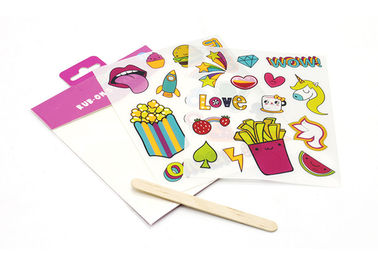 Autocolantes de logotipo personalizados Transferência seca Autocolantes de tatuagem personalizados temporários 4 * 5,8 Cm Tamanho para roupas