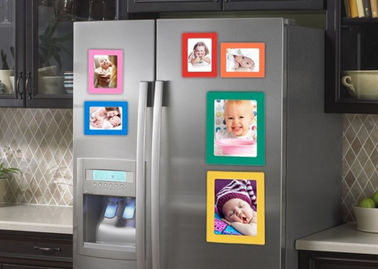Quadro personalizado flexível dos ímãs do refrigerador da foto 5 polegadas de forma retangular