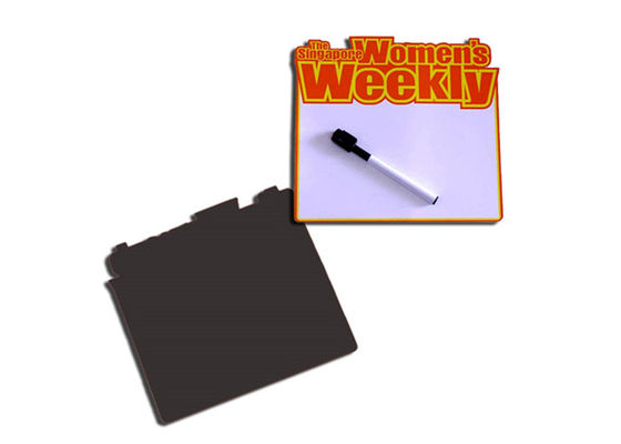 Magnetizador de frigorífico de tabuleiro branco mini personalizado com laminação especial de borrado seco e suporte magnético poderoso