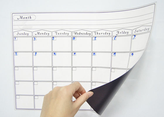 PET Superfície 17x12" borrado a seco Magnético Calendário Mensal Magnético Promocional Calendário Magnético Lista de Mercadorias MagnéticoFrigorífico
