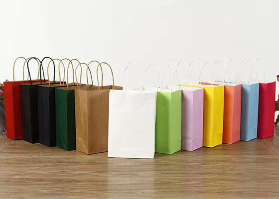Saco de papel dobrável revestido sob medida para presente de luxo Saco de compras de papel com alça de corda