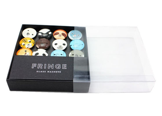 Ímã de geladeira de domo de vidro de cristal com impressão de foto personalizada de 25mm, 40mm, 50mm com embalagem de caixa de presente