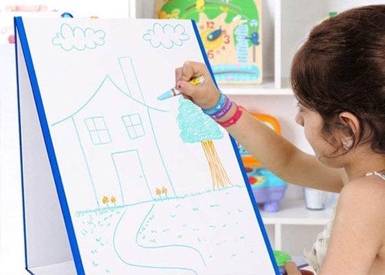 O dobro de dobramento portátil da armação da placa branca do Desktop tomou partido seco dobrável apaga Whiteboard magnético