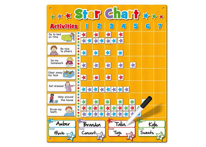 Gráfico de recompensas de estrelas magnéticas para crianças Inclui estrelas magnéticas e sugestões de atividades